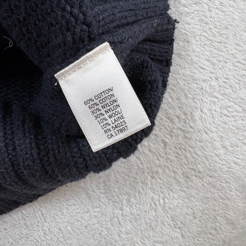 Banana Republic Cardigan Sweater Mens Medium Navy Blue Cotton Cozy Toggle‎ Front